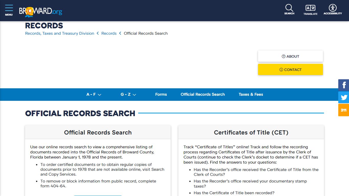 Records Official Records Search - Broward County